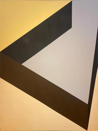 1960s Large Mid century Modern Abstract Hard Edge Painting
