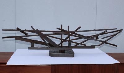 1960s Large Modernist Solid Steel Welded Sculpture