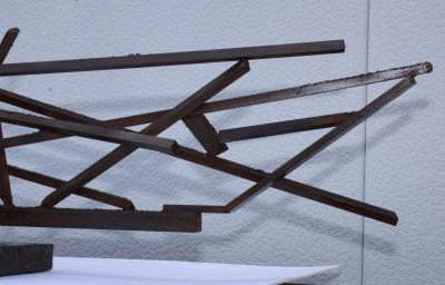 1960s Large Modernist Solid Steel Welded Sculpture