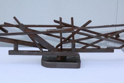 1960s Large Modernist Solid Steel Welded Sculpture