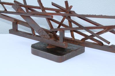 1960s Large Modernist Solid Steel Welded Sculpture