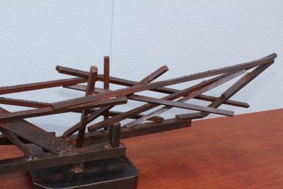 1960s Large Modernist Solid Steel Welded Sculpture