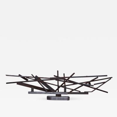 1960s Large Modernist Solid Steel Welded Sculpture