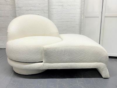 1960s Lounge Chair Swivels into a Chaise Lounge in Boucle