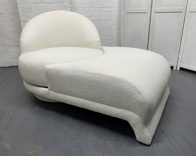 1960s Lounge Chair Swivels into a Chaise Lounge in Boucle