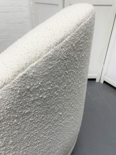 1960s Lounge Chair Swivels into a Chaise Lounge in Boucle