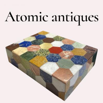 1960s Marble marquetry box