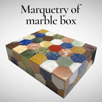 1960s Marble marquetry box