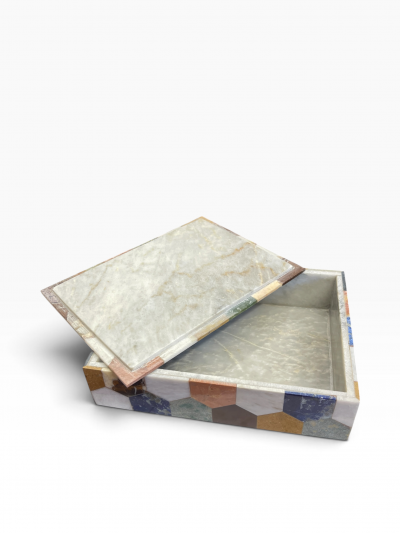 1960s Marble marquetry box