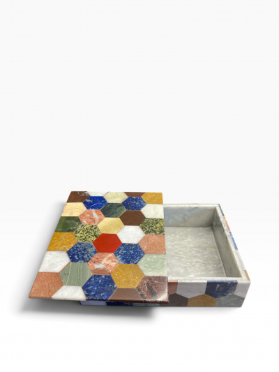 1960s Marble marquetry box