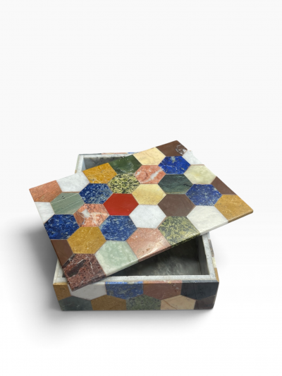 1960s Marble marquetry box
