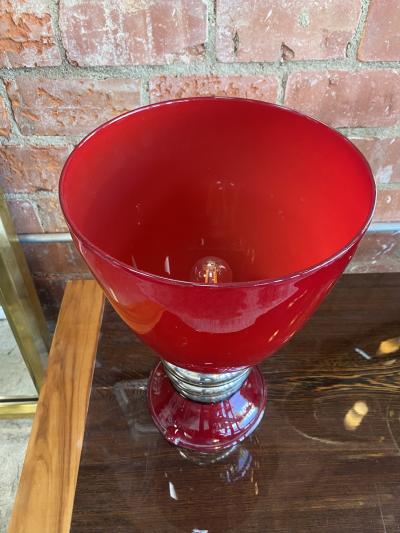 1960s Mid Century Italian Red Table Lamp