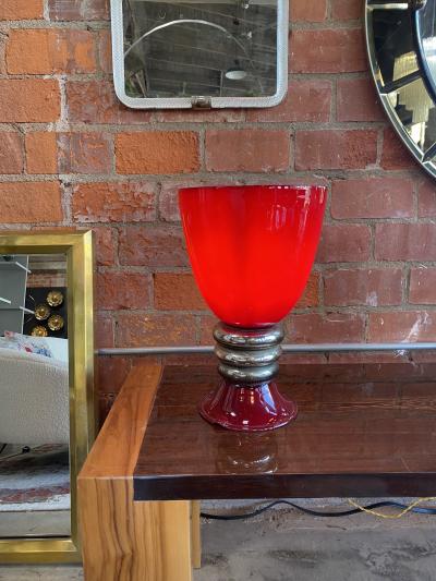 1960s Mid Century Italian Red Table Lamp
