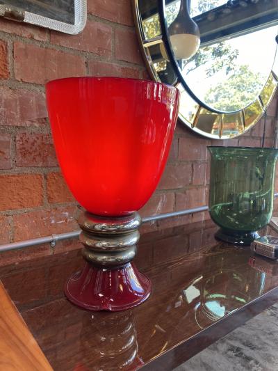 1960s Mid Century Italian Red Table Lamp