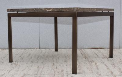 1960s Mid Century Modern Bronze And Marble Custom Made Coffee Table