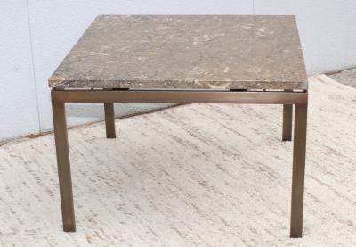 1960s Mid Century Modern Bronze And Marble Custom Made Coffee Table
