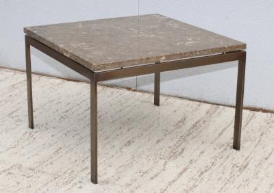 1960s Mid Century Modern Bronze And Marble Custom Made Coffee Table
