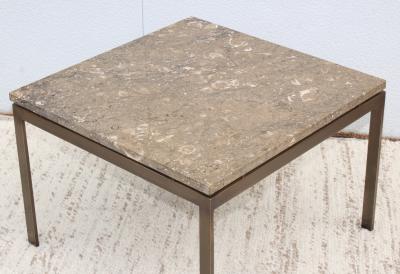 1960s Mid Century Modern Bronze And Marble Custom Made Coffee Table