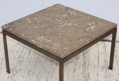 1960s Mid Century Modern Bronze And Marble Custom Made Coffee Table