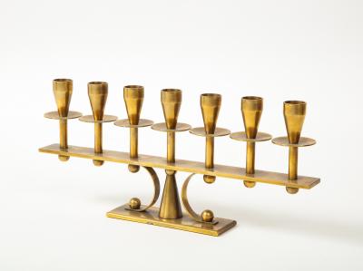 1960s Mid Century Modern Danish Brass Candelabra