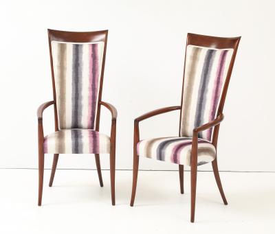 1960s Mid Century Modern High Back Italian Dining Chairs Set Of 6