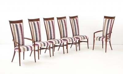 1960s Mid Century Modern High Back Italian Dining Chairs Set Of 6
