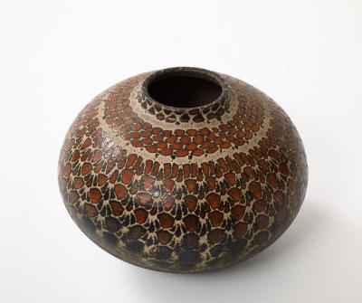 1960s Mid Century Modern Raku Decorative Vase