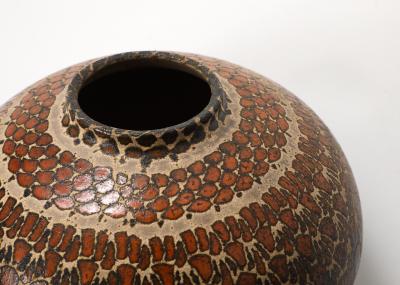 1960s Mid Century Modern Raku Decorative Vase