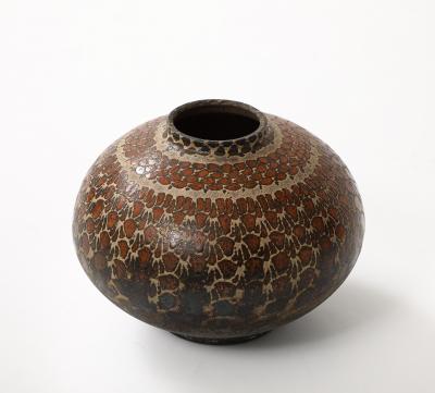 1960s Mid Century Modern Raku Decorative Vase