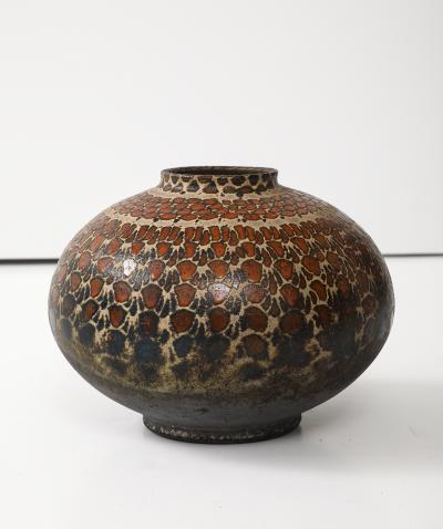 1960s Mid Century Modern Raku Decorative Vase