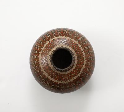 1960s Mid Century Modern Raku Decorative Vase