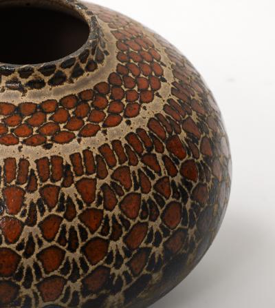 1960s Mid Century Modern Raku Decorative Vase