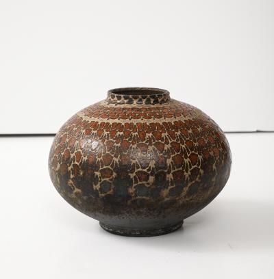 1960s Mid Century Modern Raku Decorative Vase