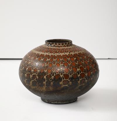 1960s Mid Century Modern Raku Decorative Vase