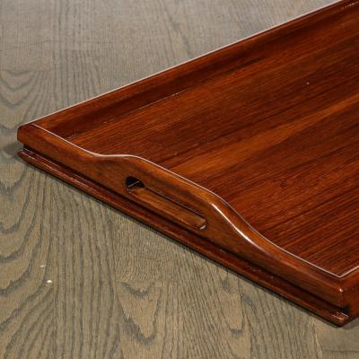 1960s Mid Century Modern Three Tier Bar Cart on Castors in Book Matched Walnut