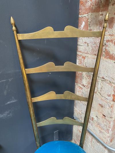 1960s Mid Century Pair of 6 Brass Dining Chairs
