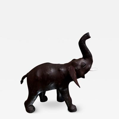 1960s Modern Leather Elephant Table Sculpture