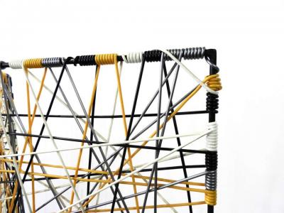 1960s Modern Vinyl Cord Room Divider