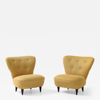 1960s Modernist French Slipper Chairs