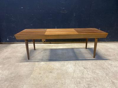 1960s Modernist Slatted Adjustable Bench