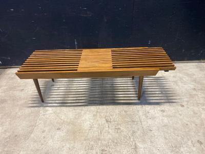 1960s Modernist Slatted Adjustable Bench