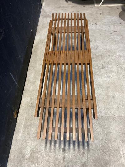 1960s Modernist Slatted Adjustable Bench