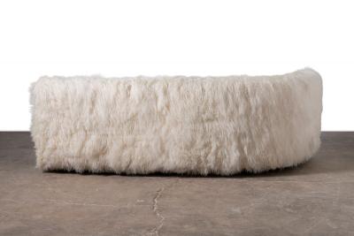 1960s Organic Modern Custom Sheepskin Sofa with Birch Legs
