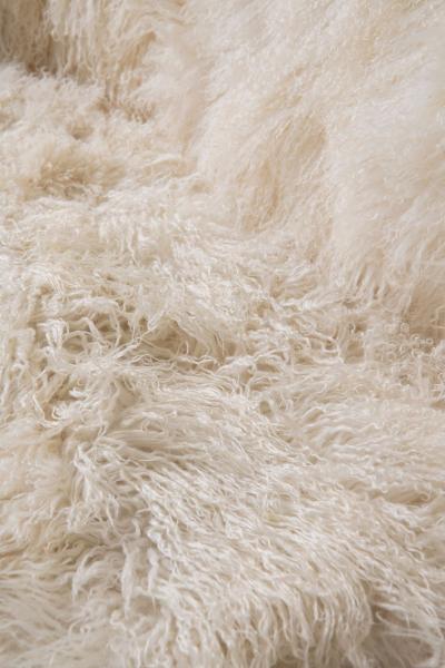 1960s Organic Modern Custom Sheepskin Sofa with Birch Legs