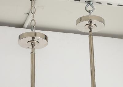 1960s Pair of Canary Yellow Glass Pendant lights 