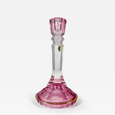 1960s Purple Crystal Candlestick Candle Holder Italy