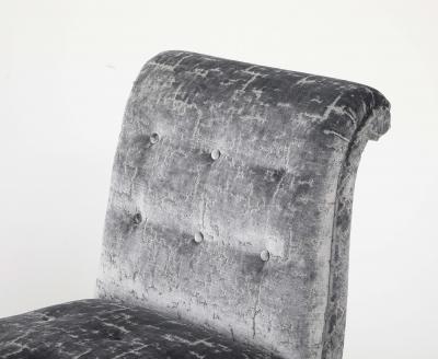 1960s Sabre lLegs Slipper Chairs In Velvet Uphosltery
