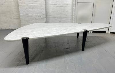 1960s Sculptural Carrara Marble Top Coffee Table