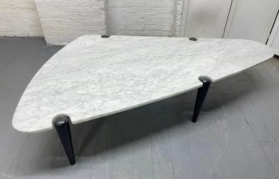 1960s Sculptural Carrara Marble Top Coffee Table