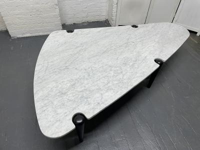 1960s Sculptural Carrara Marble Top Coffee Table